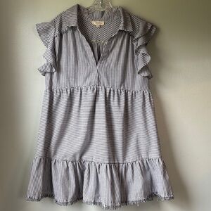 Umgee Black & White Striped Dress